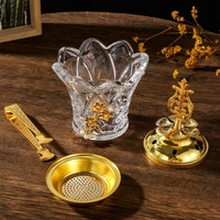 Brûle-Encens du Moyen-Orient et d'Afrique en Cristal, Décoration Intérieure, Ornement de Brûleur d'Aromathérapie au Charbon de Bois, Style Arabe