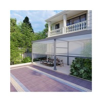 Pergola solaire à lames orientables Garraf pour terrasse extérieure, résistante aux intempéries, avec cadre à lames