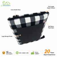 Tapis de pique-nique pliable imperméable JLD en polaire avec support en PVC, épaissi, anti-humidité, style nordique, pour camping en extérieur, portable et facile à ranger