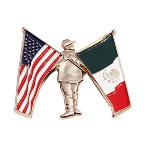Alfileres de solapa con logotipo de bandera en relieve de aleación de zinc personalizado, Pin de botón redondo de fundición a presión, decoración de insignia para chaqueta - Product Image 1