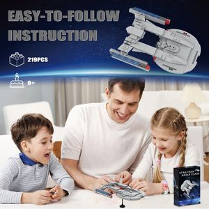 MOC-105250 <span class=keywords><strong>Star</strong></span> <span class=keywords><strong>Trek</strong></span> Yakiraban Cruise Ship Video Series Spaceship Model Plastic DIY Toy Transportation Assembled Building Blocks - Product Image 3