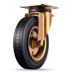 VIMA 8-Zoll-Mülleimer-Rad Schwerlast-Rad drehbare Platte massiver schwarzer Kautschuk-Rad-Abfallbehälter - Product Image 1