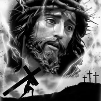 Peinture sur Toile Abstraite Noir et Blanc : Portrait de Jésus, Décoration Murale Chrétienne pour Salon et Intérieur de Maison