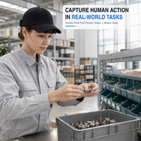 Caméra de sécurité intelligente étanche IP67 1080P à double objectif, enregistreur vidéo monté sur casque pour chantier de construction