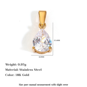 Ciondoli Impermeabili F288 in Acciaio Inossidabile 18k, Charm a Forma di Cupido, Angelo, Cuore, Fiore, Ala con Zirconi per Bracciali e Collane Fai-da-Te - Product Image 3