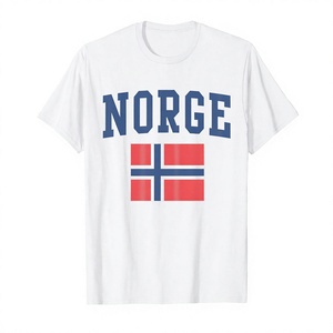 Camiseta con bandera de Noruega de Vithas Industry, camiseta informal unisex de algodón de manga corta con cuello redondo y estampado - Product Image 4
