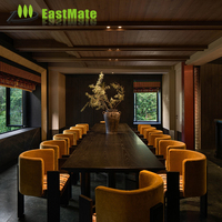 Ensemble de salle à manger moderne et traditionnel en bois massif (chêne/bois de cerisier) pour hôtel et restaurant, 4 chaises et table, mobilier commercial complet