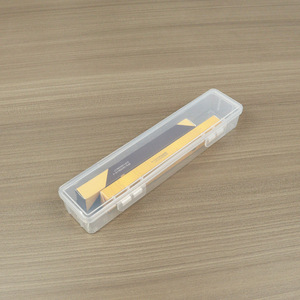 Rectangular Plastic Storage Box 22.3x4.8x3.1cm Transparent Covered Office Organizer Hardware Tool Box Pen Case - Product Image 3