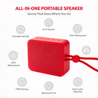 Speaker Portabel Nirkabel Tahan Air IPX7 TWS dengan Waktu Putar 8 Jam untuk Hiking, Kayak, Camping, Rumah, Kantor, Kamar
