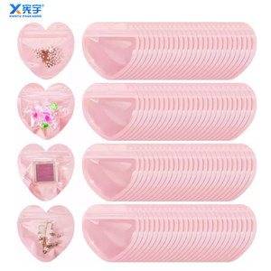 Disponibili Sacchetti Trasparenti a Forma di <span class=keywords><strong>Cuore</strong></span> con Chiusura a Zip, Richiudibili, per Alimenti, Gioielli, Cosmetici, Ciglia - Product Image 3