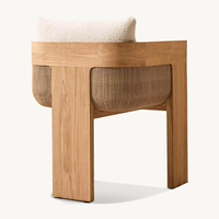 Ensemble de salle à manger d'extérieur en teck, mobilier de jardin en bois, table de restaurant et ensemble de 8 chaises, mobilier de cour d'hôtel