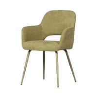 Fauteuils modernes en tissu Sherpa de style européen Pieds en métal Meubles de salle à manger classiques pour la maison, le bureau, la chambre à coucher et la salle de sport pour le salon