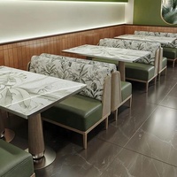 Fauteuil de loisirs modulaire OEM ODM pour restauration, banquette avec coussin, mobilier commercial pour restaurant, ensemble table et chaises de salle à manger