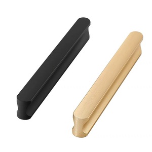 Furniture Handle Bar Cabinet Drawer Aluminum Alloy Matte <b>Black</b> Gray Gold Minimalist Design Durable - Product Image 5