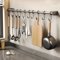 Support de rangement de cuisine en acier au carbone non perforé mural Viscose couteau tenir ménage couteau tenir
