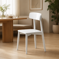 Chaise de salle à manger en bois massif, style nordique moderne et épuré, ton crème, avec dossier à tenons, pour la maison et les restaurants, chaise décontractée