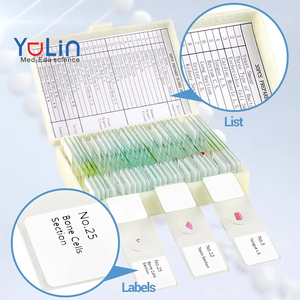 Lames de microscope en verre pour <span class=keywords><strong>biologie</strong></span> et microbiologie, coloration hématocryline-éosine-argent, marque Yulin, ressources pédagogiques, équipement éducatif pour - Product Image 1