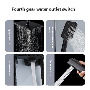 <span class=keywords><strong>Porte</strong></span>-<span class=keywords><strong>avion</strong></span> noir tout cuivre Piano Affichage numérique Spray doux Douche Ménage Salle de bain Toilette Type mural Laiton Céramique - Product Image 2