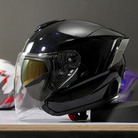 Casque de moto ouvert certifié OOH DOT anti-buée avec protection solaire, taille XL, double visière, double lentille, toutes saisons, ABS, neuf, avec haut-parleur intégré