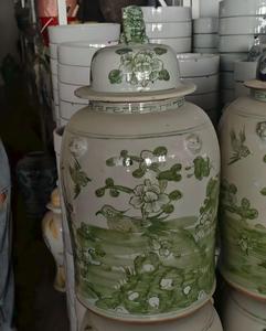 <span class=keywords><strong>Vaso</strong></span> di grandi dimensioni per lo shopping online in ceramica di uccelli e <span class=keywords><strong>fiori</strong></span> vasetto di zenzero <span class=keywords><strong>verde</strong></span> per la decorazione della casa - Product Image 2