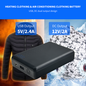 12V DC saída bateria recarregável aquecida 20000mah Saída USB ar condicionado cooling jacket power bank - Product Image 6