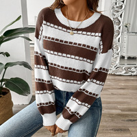 Pull à manches longues pour moto, style minimaliste, à rayures contrastées, en tricot déchiré, avec doublure en laine de coton et élasthanne, et fourrure de cerf