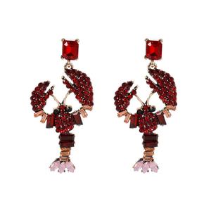 ต่างหูแฟชั่นผู้หญิงทรงหยดน้ำสีทอง ดีไซน์เก๋ รูปทรงกุ้งมังกร ลายผีเสื้อ ประดับด้วยหินธรรมชาติ ดีไซน์สร้างสรรค์ ไม่ซ้ำใคร ทำจากโลหะผสม - Product Image 1