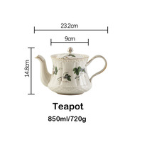 Tasse en porcelaine d'os en céramique de Style moderne de luxe Offre Spéciale et ensemble de café de théière pour la cuisine et le salon