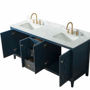 Pour <span class=keywords><strong>Homedee</strong></span> Moderne Tout Bleu Design Stable Durable Monté Au Sol En Bois Salle De Bains Vanité Cabinet Combo pour Appartement Hôtels Gym - Product Image 2
