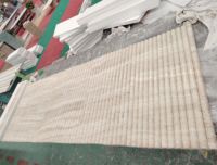 Carrelage en travertin beige semi-circulaire à rainures, nouveau design SHIHUI, pour salon, mur, îlot de cuisine, plateforme, carrelage en marbre sculpté à rainures