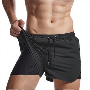 Pantalones Cortos Deportivos 2 en 1 para Hombre, Hechos a Medida, Cintura Alta, Diseño Sólido, Transpirables, Impermeables, de Secado Rápido, 5'', con Bolsillos y Forro - Product Image 2