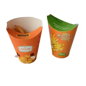 French Fries Paper Cup foldable china supplier wholesale paper cups, potato chips scoops