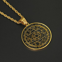 Collier de charme en or noir à cinq branches, style sorcellerie, paganisme, tendance hip-hop, rappeur, vente en gros de bijoux