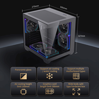 Lovingcool Casing sasis komputer Pc, Casing Gaming komputer Pc Mid Tower warna hitam Matx Itx