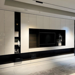 <b>TV</b> Unit <b>Cabinet</b> White PVC Classic <b>TV</b> Stand <b>Cabinet</b> Panel Furniture Living Room Furniture <b>Wooden</b> Modern Chinese Home Custom - Product Image 1