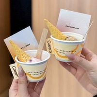 BOWIN Bol à crème glacée en pulpe de bagasse de canne à sucre biodégradable, design unique en forme d'aile, récipient carré jetable pour desserts et smoothies Açaï