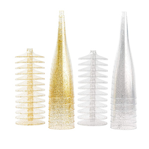 Flûtes <span class=keywords><strong>à</strong></span> <span class=keywords><strong>champagne</strong></span> en plastique, verres <span class=keywords><strong>à</strong></span> vin, bord doré brillant, 6,5 oz robustes, jetables et réutilisables, parfaits pour les fêtes de <span class=keywords><strong>mariage</strong></span> - Product Image 6