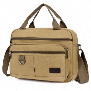 Sac à bandoulière en toile de haute qualité, petit sac à outils, multi-poches, kaki, sac messager pour homme - Product Image 2