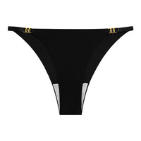 Logo personnalisé G String Culotte Taille Basse String en Nylon Solide Sans Couture avec Découpe au Laser String en Soie Glacée avec Anneau en Métal String avec Bragas