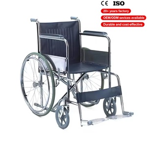 Silla de ruedas de acero manual autopropulsada ligera plegable económica estándar para adultos mayores - Product Image 1