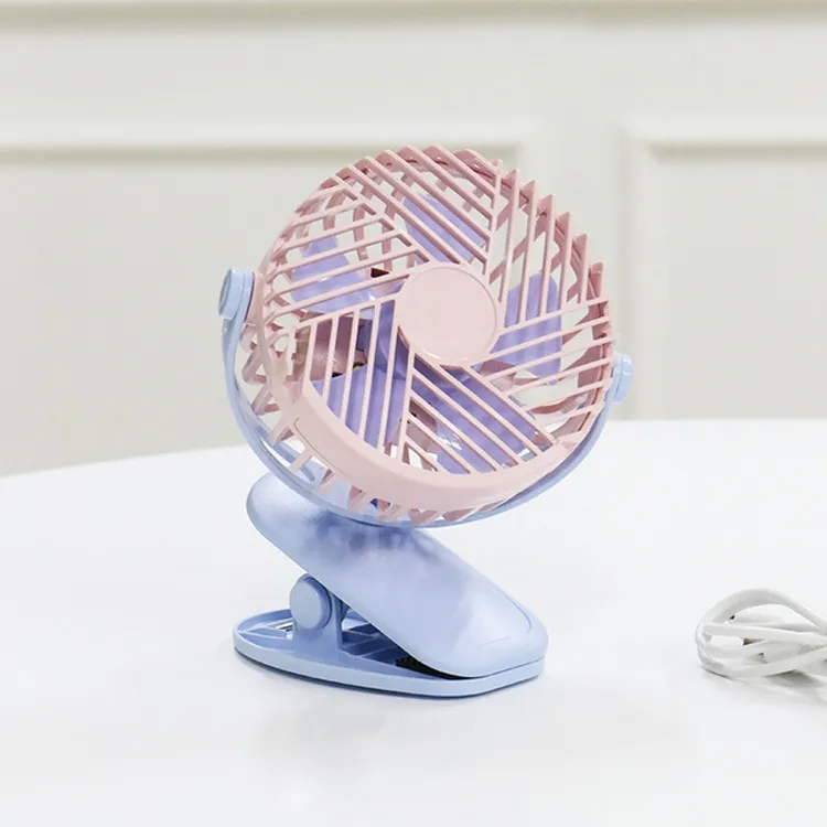 Di Vendita caldo Creativo Del Bambino Passeggino Clip di Ricarica Dormitorio Desktop di Piccola Luce di Notte Ventilatore Elettrico (Rosa)