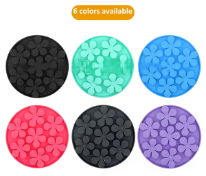 Tapis d'alimentation lente pour animaux de compagnie, rond, en silicone durable, nouveau design, avec ventouse antidérapante sur le dessus, pour aliments secs et humides - Product Image 6