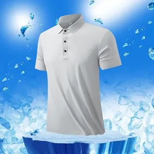 Popüler örgü dikişsiz Hemming Polo Tshirt hızlı kuru düz Polo özel Logo erkekler için Polo gömlekler spor