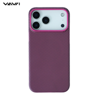 Étui de téléphone magnétique de luxe fin VAWI B342 en fibre de carbone texturée pour iPhone 16 17 Air 15 Pro 14 13 Pro Max 12 11 18