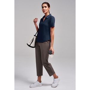 FOXA Polo de golf para mujer, manga corta, cuello en V, azul marino, M, top deportivo anti-UV - Product Image 5