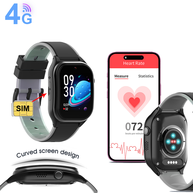 4G Kids Video Call Smart Watch GPS Navigation Tracker Fitness Tracker Heart Rate Monitor IP67 Waterproof Magnetic TFT Display