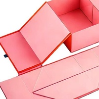 Boîte cadeau magnétique pliable rose en carton, emballage en une seule pièce, couleurs personnalisées