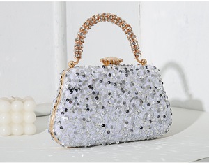 New Fashion Women's Evening Clutch Bag Square <strong>Sequin</strong> Chain Strap Magnetic Closure <strong>Handbag</strong> - Product Image 5