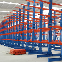 Étagère à cantilever en acier robuste, unité de stockage d'entrepôt industriel, réglable, 5 niveaux, protection contre la corrosion, personnalisable