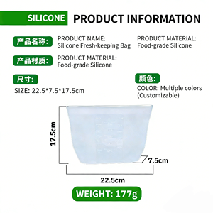 Sacs et contenants de conservation alimentaire en silicone réutilisables, étanches, sans BPA, compatibles micro-ondes - Product Image 3